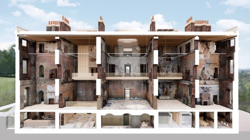 Slide through view of Clandon Park